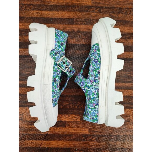 Jeffrey Campbell Women's Enfance Floral Print  Blue Chunky Platform Size 8.5 US - Picture 6 of 9
